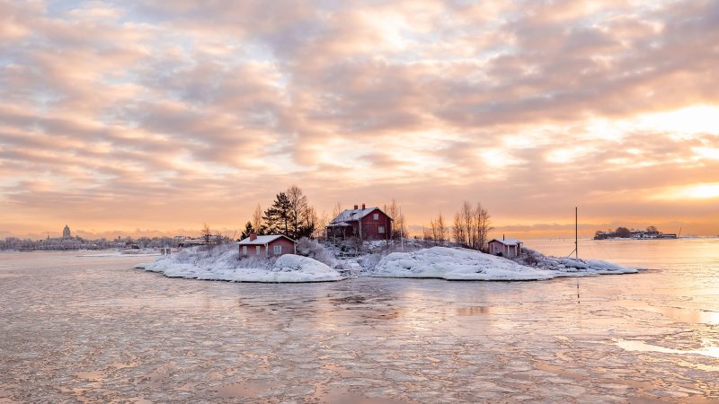 Archipeleilanden in de winter