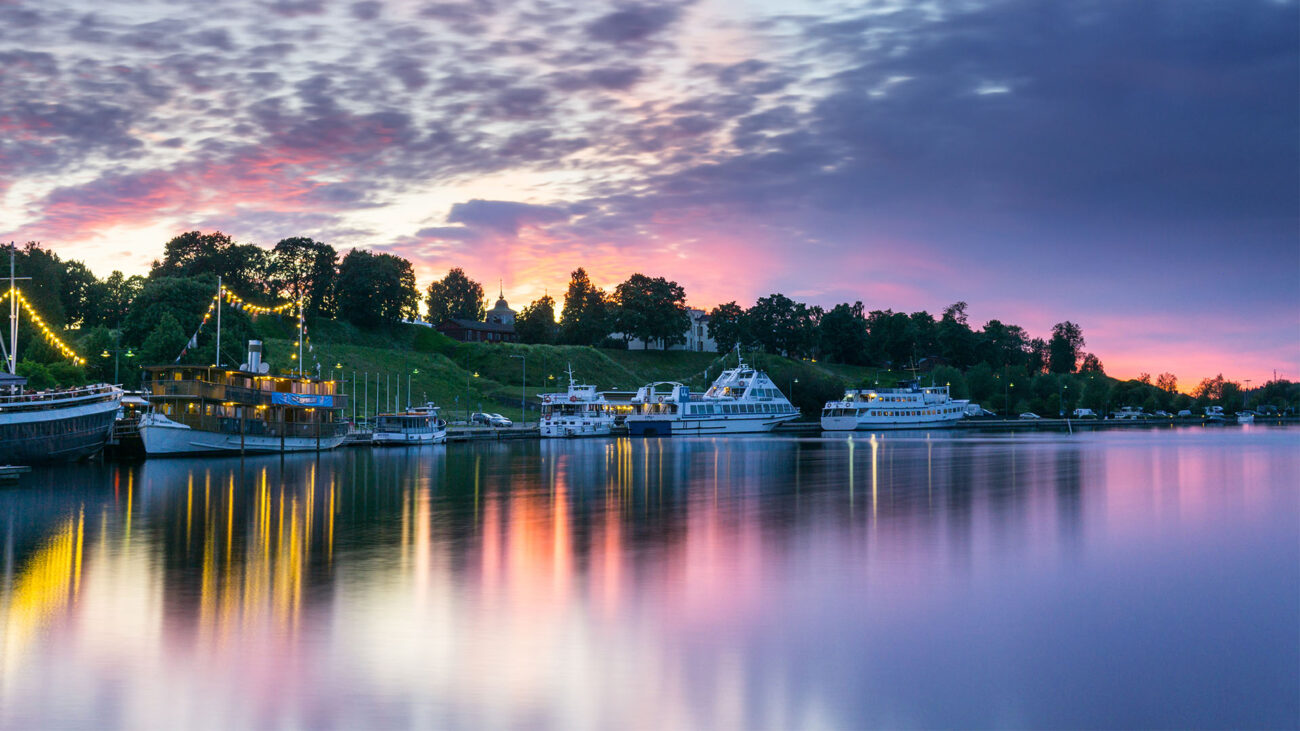 Der Hafen von Lappeenranta im Abendlicht
