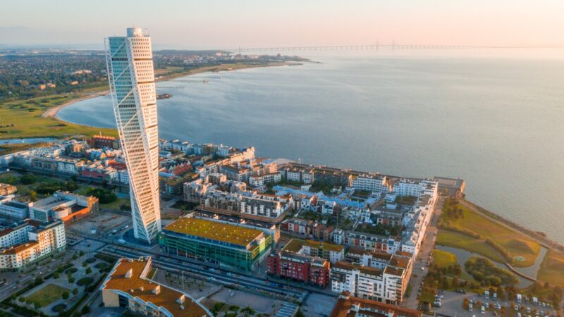 Blick auf den Turning Torso in Malmö